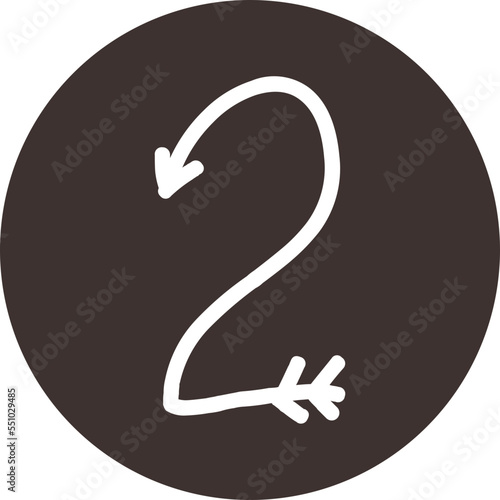Arrow direction alphabet flat 2 numeric letters