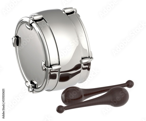 3d drum and beats in white isolated background