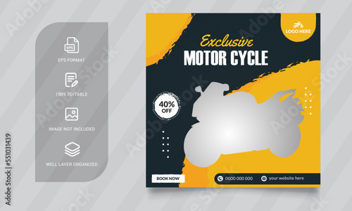 Bike riding Banner New Motorcycle/Bike sale Social media and Bike riding social media post and bike service template design