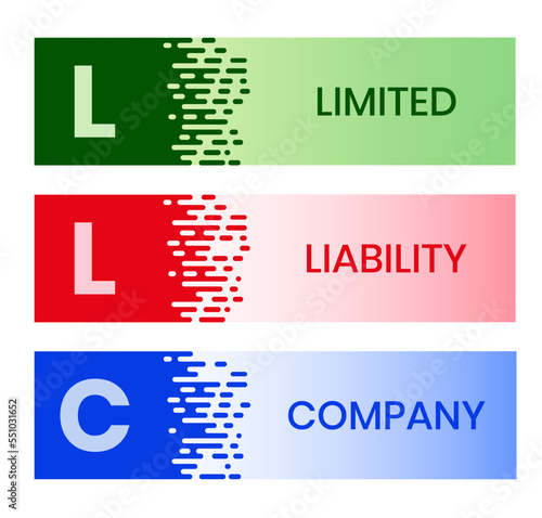 LLC - Limited liability company acronym. business concept background. vector illustration concept with keywords and icons. lettering illustration with icons for web banner, flyer, landing page