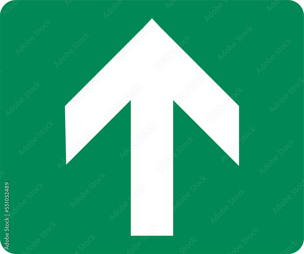 Top arrow direction signs. Green exit emergency icon. Top arrow direction signs. Green exit emergency icon.