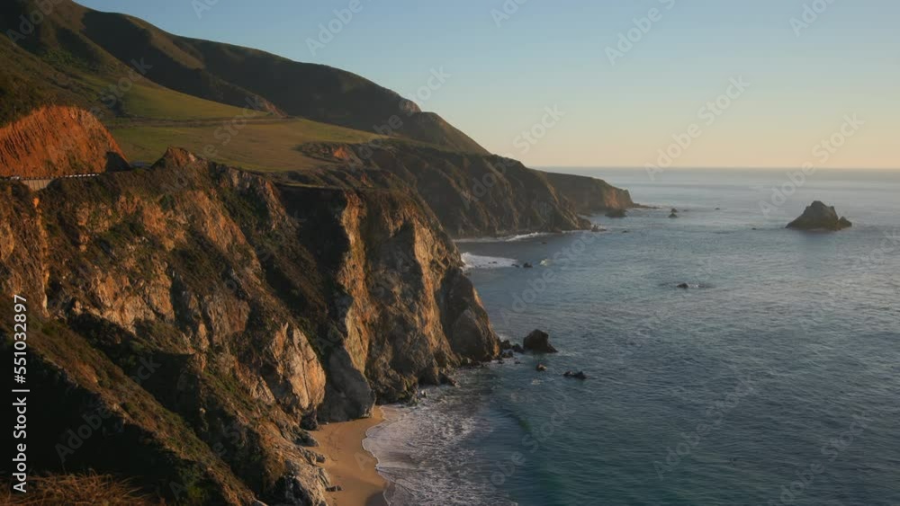 Beautiful, aesthetic design of the road in magnificent setting. Jaw-dropping, coastal terrain surrounded with seaside wilderness. High quality 4k footage Beautiful, aesthetic design of the road in magnificent setting. Jaw-dropping, coastal terrain surrounded with seaside wilderness. High quality 4k footage