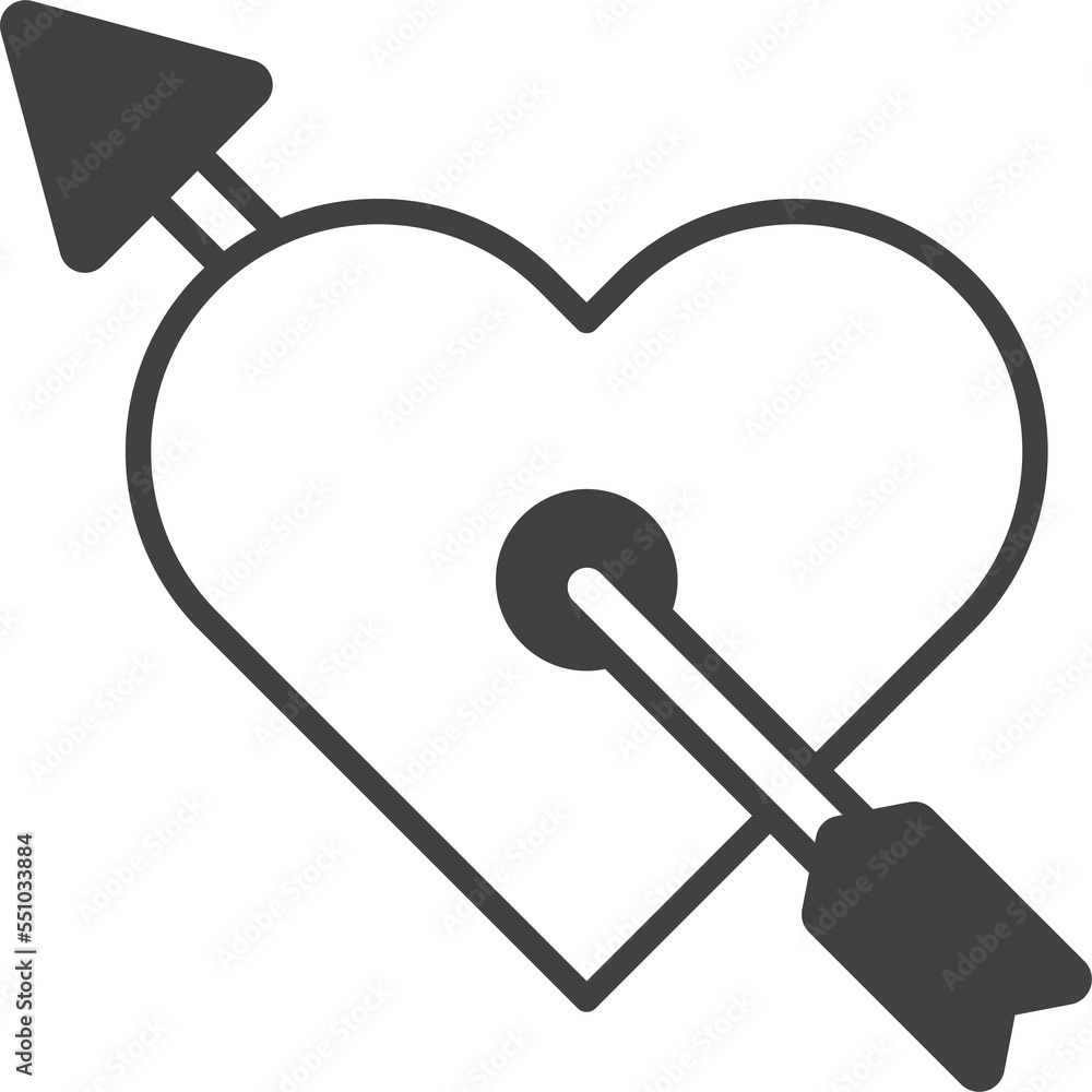 arrow with heart illustration in minimal style arrow with heart illustration in minimal style