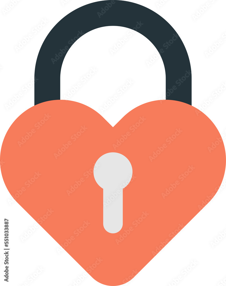 heart shaped lock illustration in minimal style heart shaped lock illustration in minimal style
