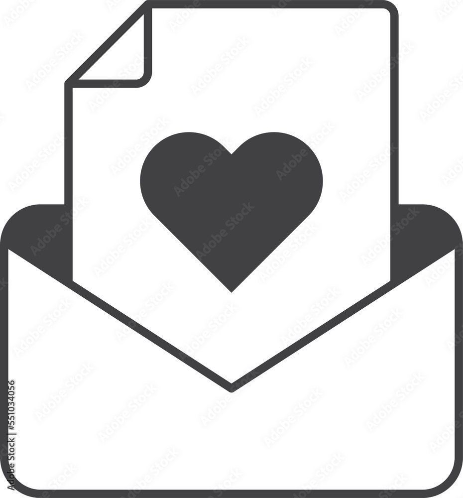 envelope and heart illustration in minimal style envelope and heart illustration in minimal style