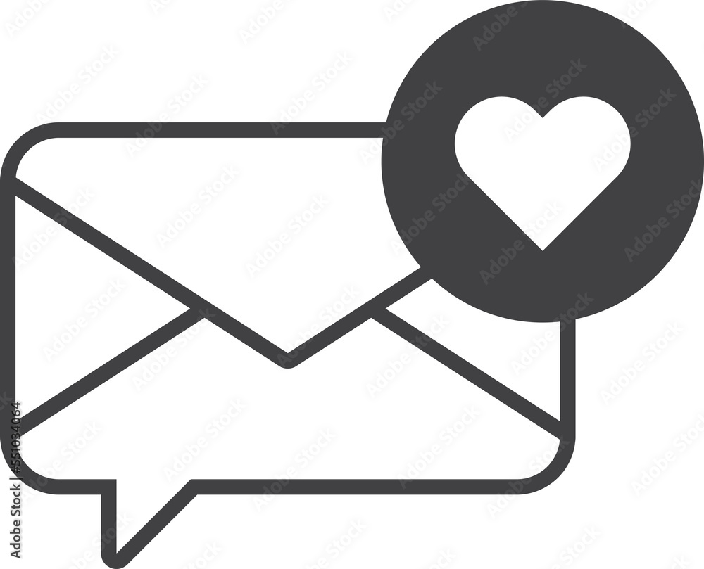 envelope and heart illustration in minimal style envelope and heart illustration in minimal style