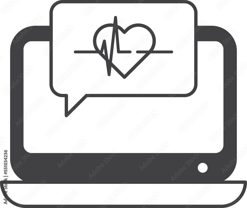 laptop and heart illustration in minimal style laptop and heart illustration in minimal style