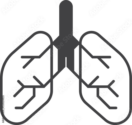 lungs illustration in minimal style photo