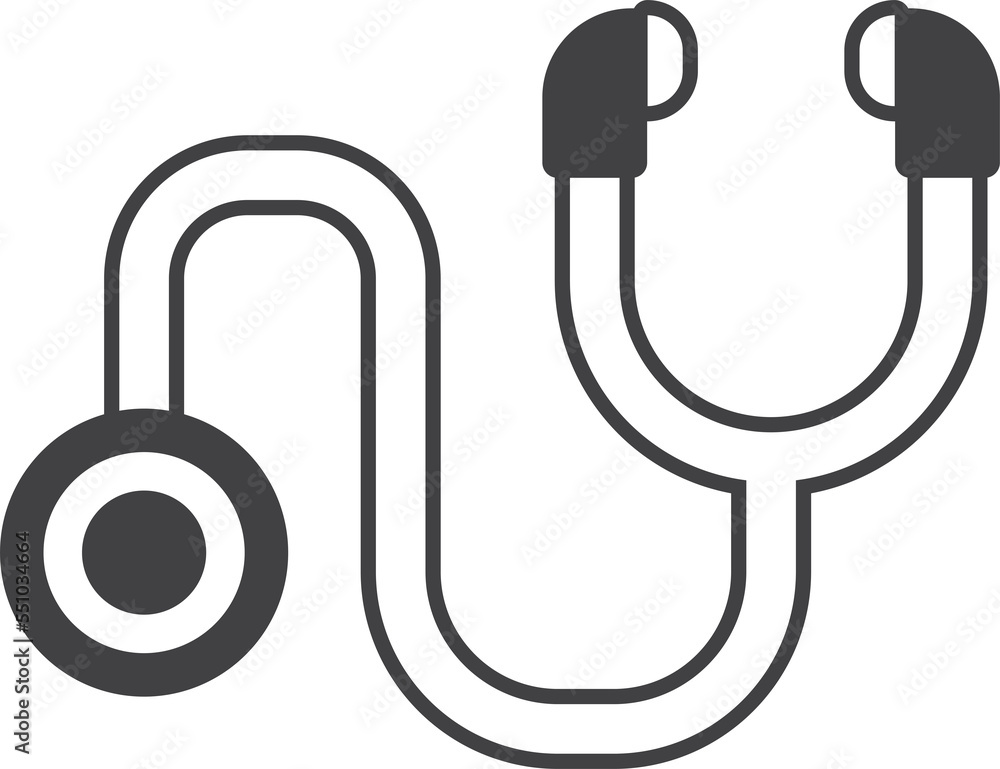Stethoscope for hospital illustration in minimal style Stethoscope for hospital illustration in minimal style