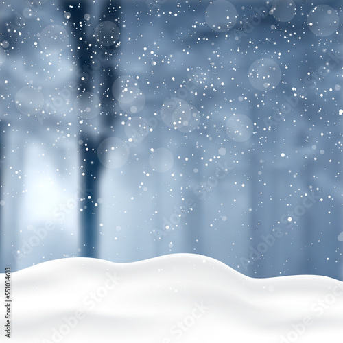 Christmas background with defocussed wintry landscape