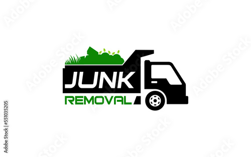 Illustration vector graphic of junk removal solution services logo design template.