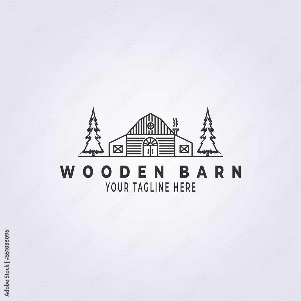 Wooden Barn logo vector illustration design