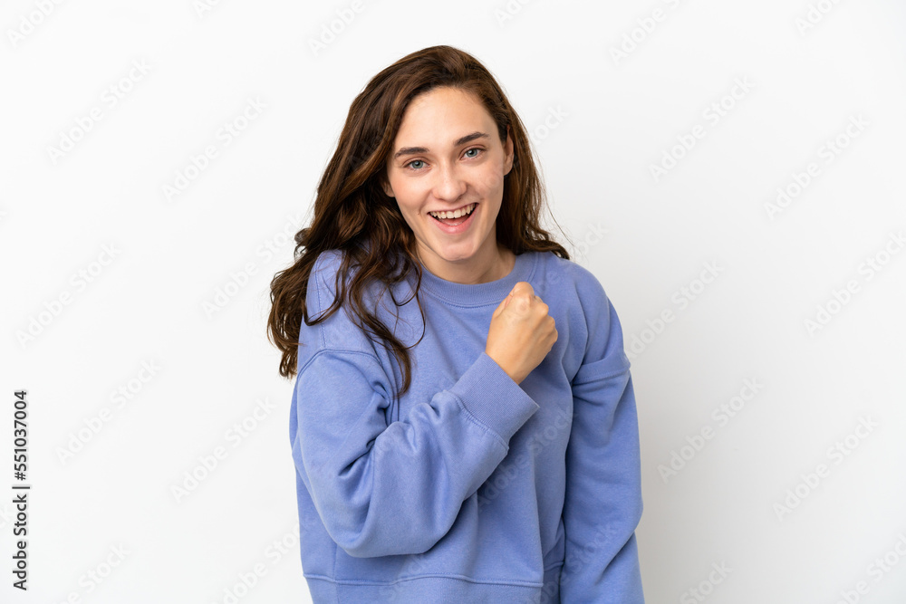 Young caucasian woman isolated on white background celebrating a victory Young caucasian woman isolated on white background celebrating a victory