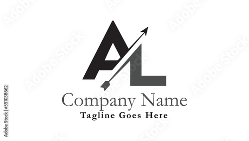 Initial Letter AL arrow minimal logo