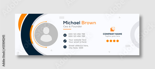 Corporate business professional modern email signature template or email footer and personal social media cover template design creative layout