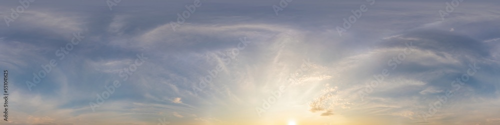 Blue summer sky panorama with light Cirrus clouds. Hdr seamless Blue summer sky panorama with light Cirrus clouds. Hdr seamless