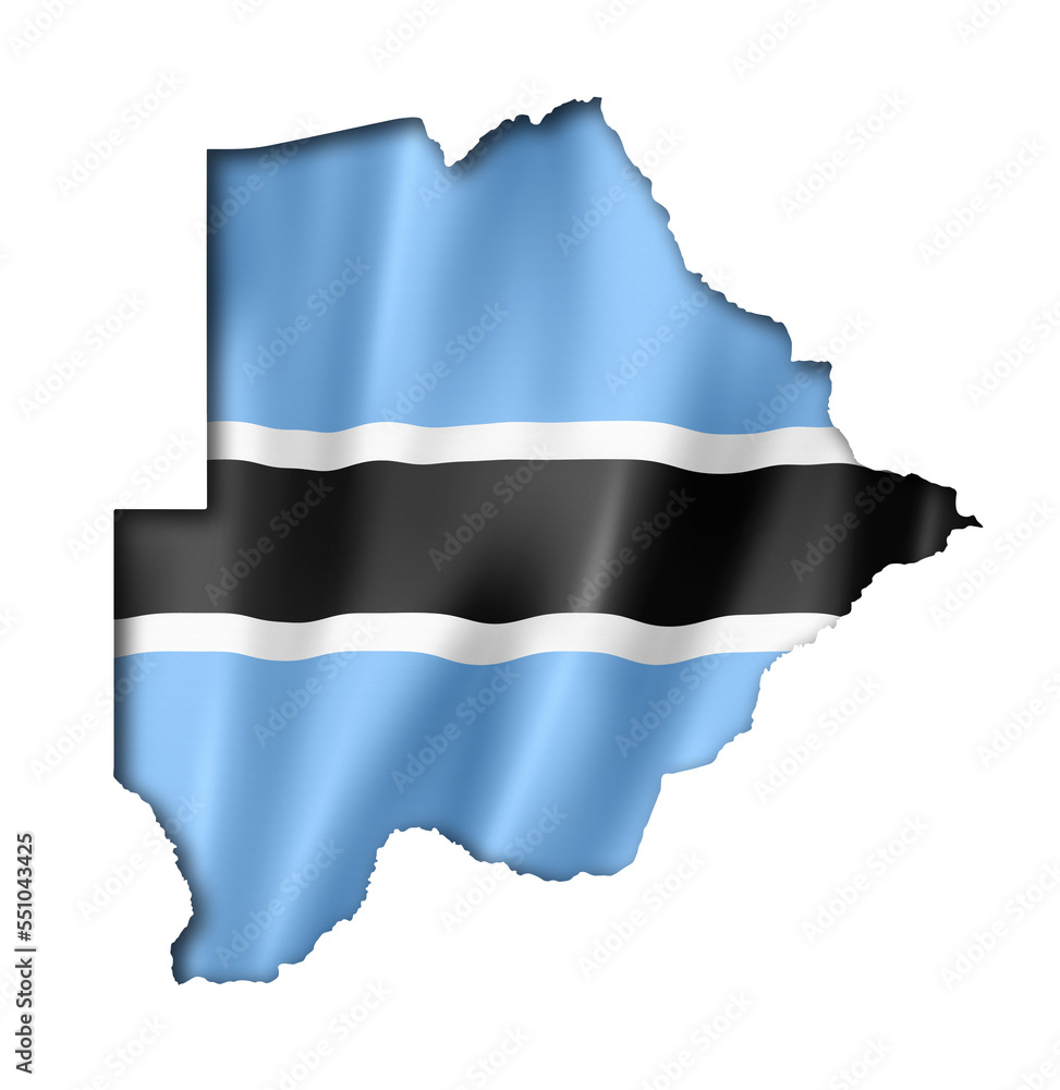 Obraz premium Botswana flag map