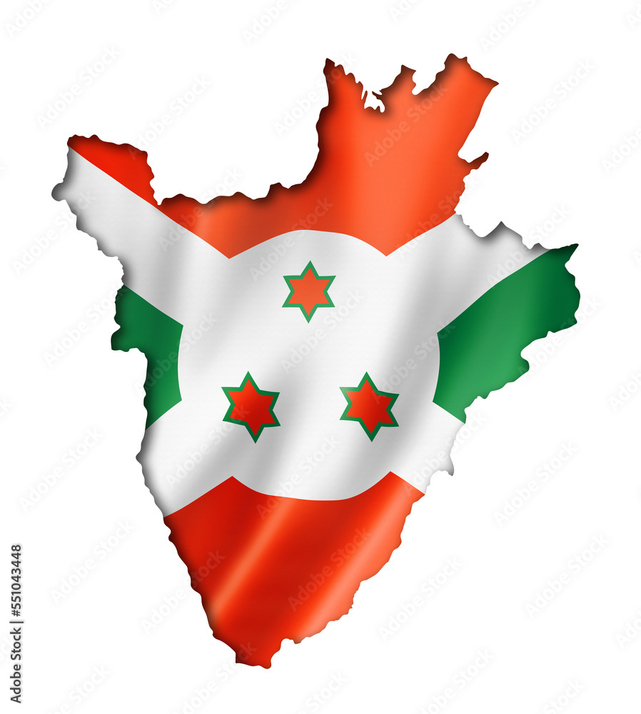 Fototapeta premium Burundian flag map