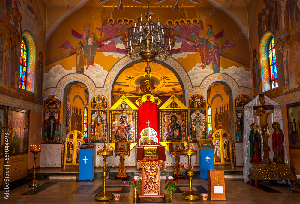 Chancel of the Russian Orthodox Church in Zheleznovodsk,Northern Caucasus.