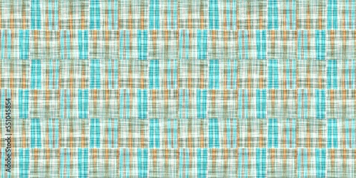  Teal rustic coastal beach house border check fabric tile. Seamless sailor flannel edging trim textile. Gingham blur rustic banner ribbon endless tape.