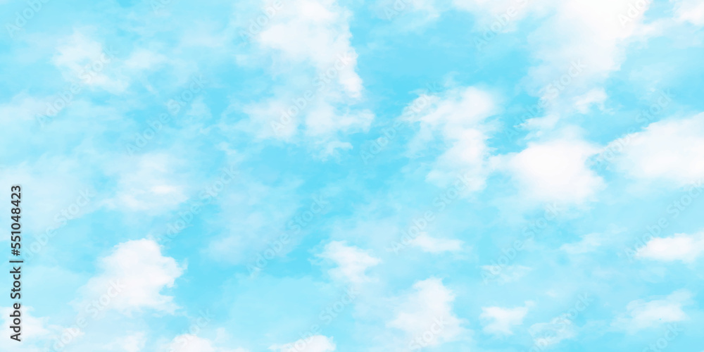Blue nature sky with tiny clouds background.Blue Sky vector with gradient light white background. Beautiful puffy clouds in bright blue sky in day sunlight. Blue nature sky with tiny clouds background.Blue Sky vector with gradient light white background. Beautiful puffy clouds in bright blue sky in day sunlight.