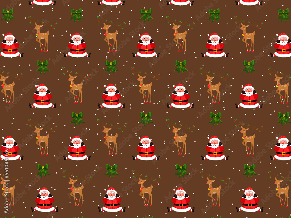 Fototapeta premium Christmas Cartoon theme Pattern Digital Paper