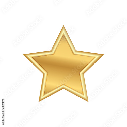A shiny gold star  award or victory and mark of quality.
