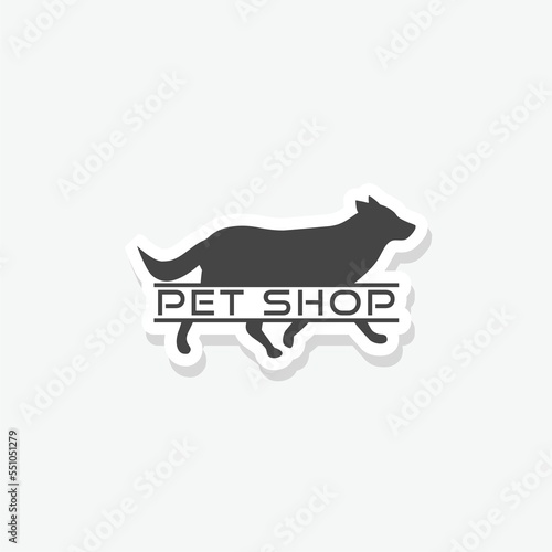 Pet shop dog logo sticker icon