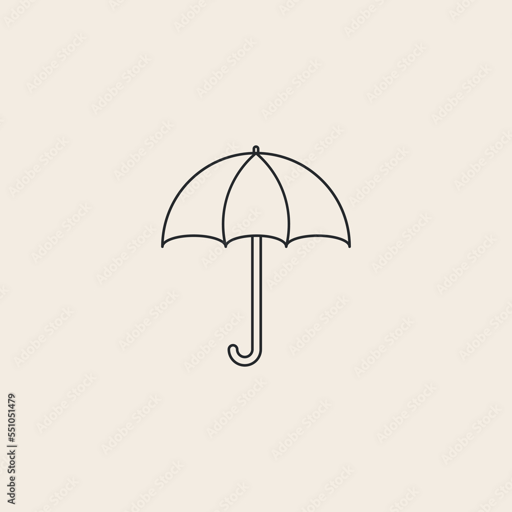 umbrella line logo vector design.