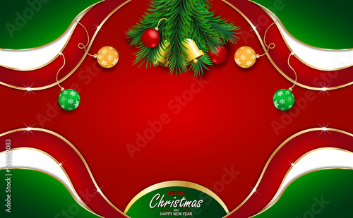 Merry Christmas and Happy new year gold and black collors place for text with christmas balls of vector illustration.