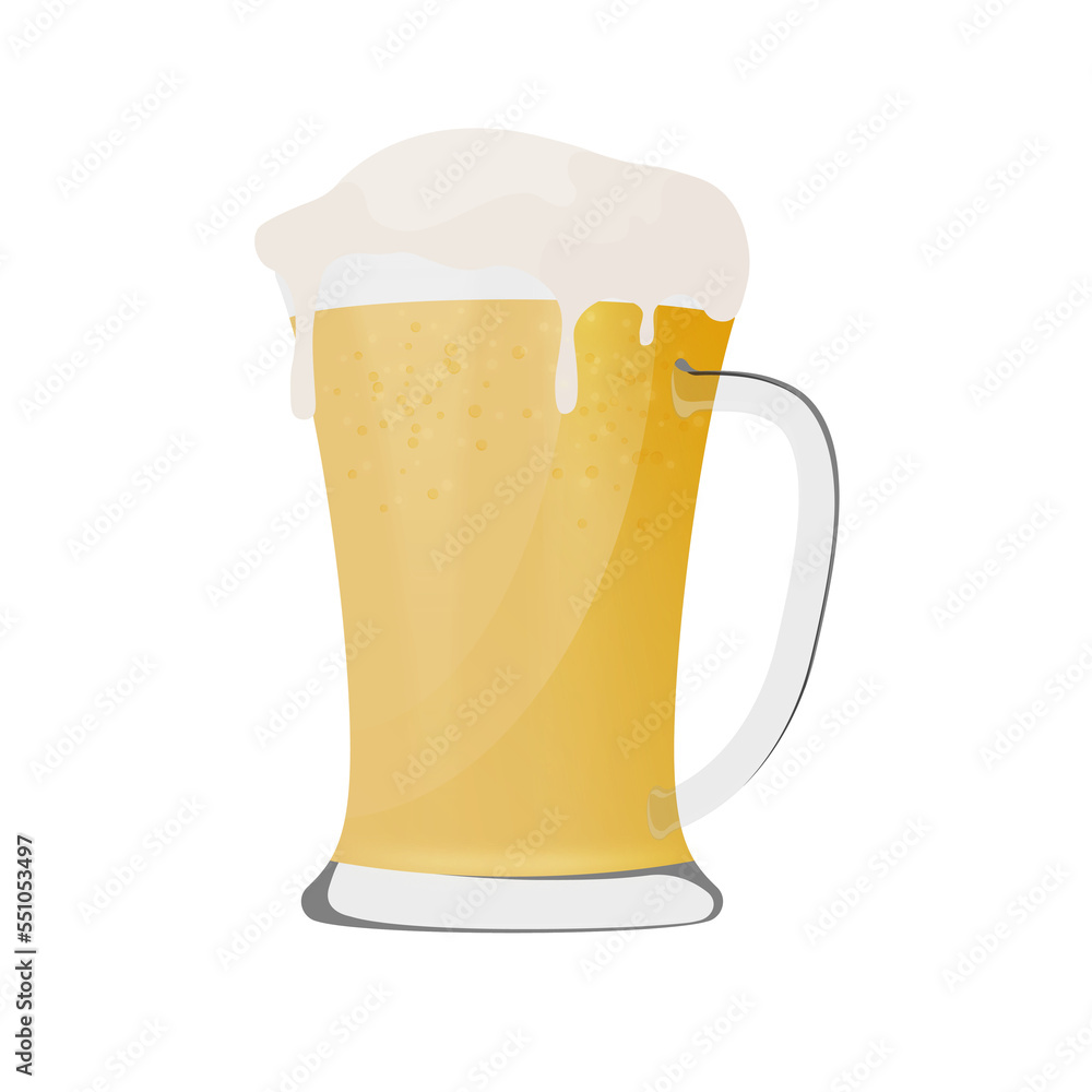 Frosty glass of fresh light beer with bubble on top of glass isolated on a white transparent background. 3D rendering concept of drinking alcohol on party's Day Frosty glass of fresh light beer with bubble on top of glass isolated on a white transparent background. 3D rendering concept of drinking alcohol on party's Day