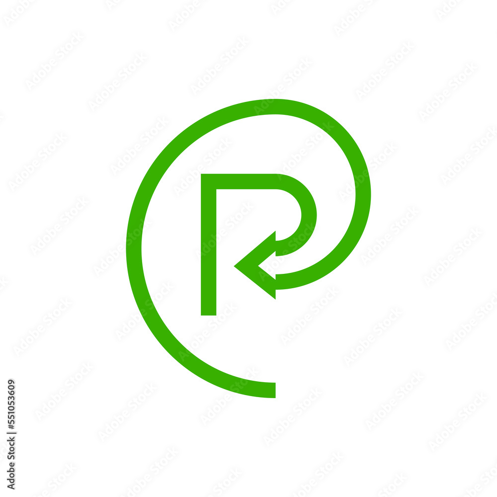 Initial letter P shape direction logo, minimal modern logo Initial letter P shape direction logo, minimal modern logo
