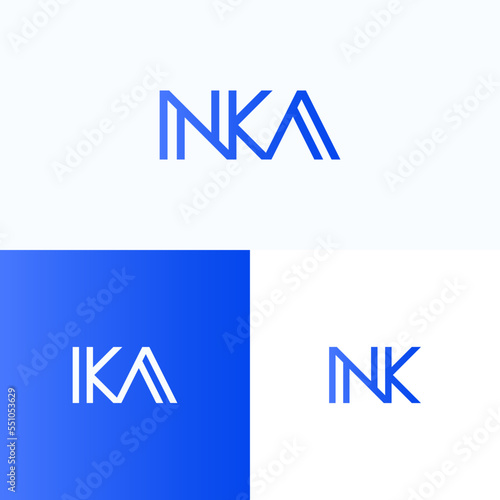 Initial letter logo NKA,NK,KA minimal modern logo photo