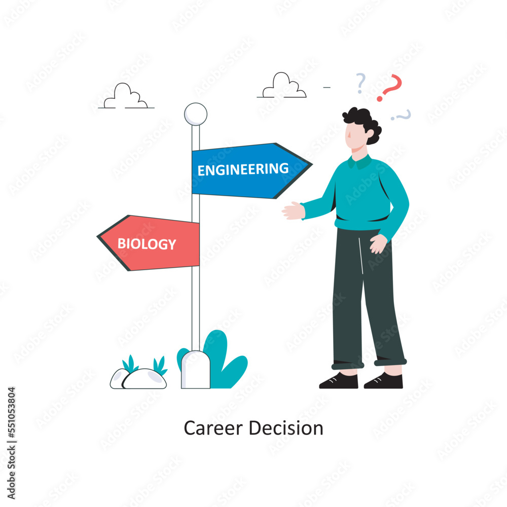 Career Decision flat style design vector illustration. stock illustration Career Decision flat style design vector illustration. stock illustration