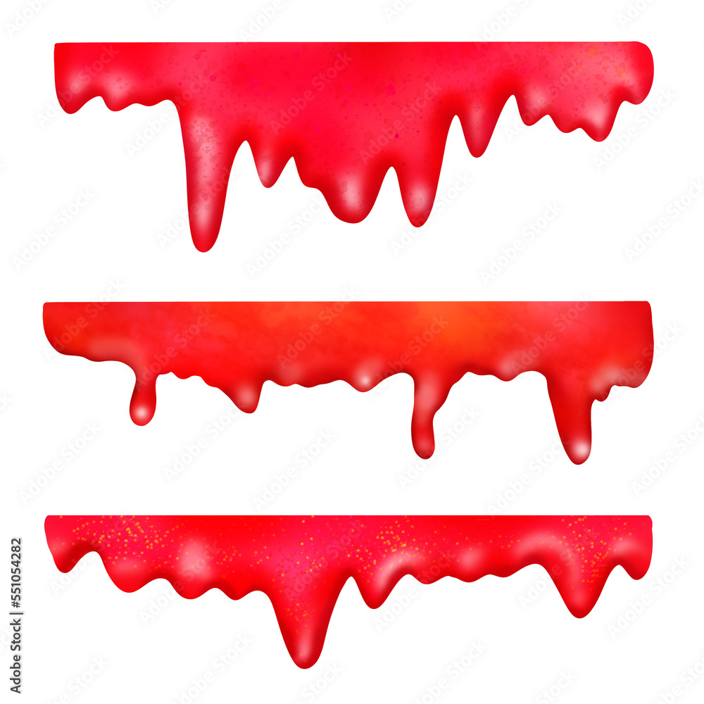 Streaks and drops of the current jam. Raspberry and strawberry jam. Illustration. Set. Streaks and drops of the current jam. Raspberry and strawberry jam. Illustration. Set.