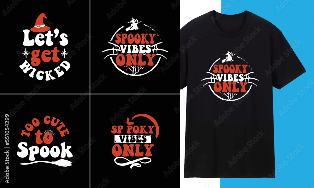 Naklejka premium Halloween Typography , Party , Halloween day , SVG , T shirt Design bundle 