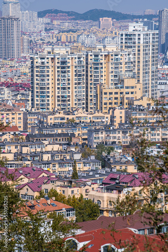 Vertical skyline of Architectural Landscape in Old Town of Qingdao