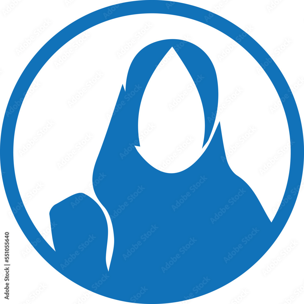 Φωτογραφία Women hijab Silhouette icon, muslim woman hijab symbol vector
