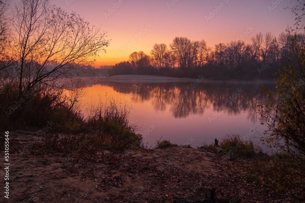 sunrise over the river