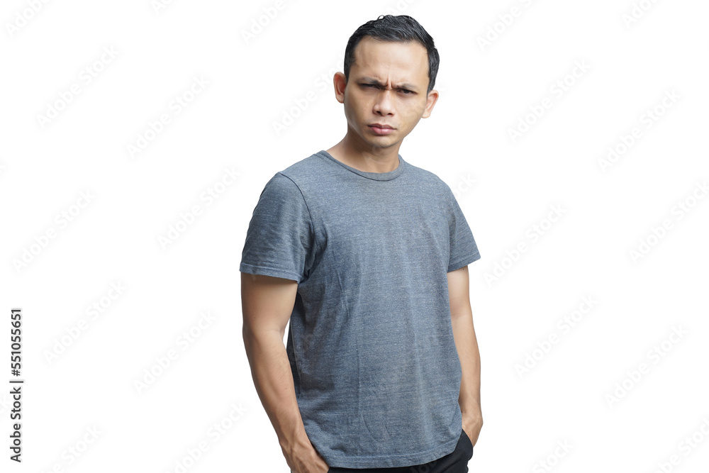 angry looking Attractive Asian young man on isolated background angry looking Attractive Asian young man on isolated background