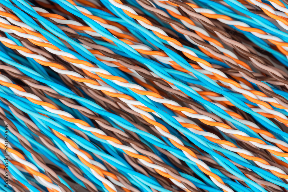 Colored network electrical cables and wires