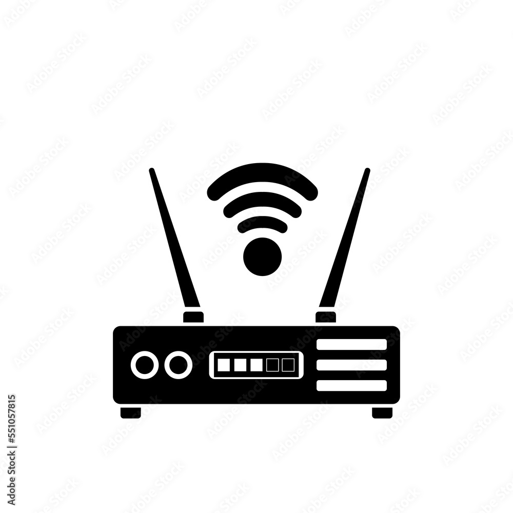 Router icon vector illustration in solid style about multimedia for any projects, use for website mobile app presentation Router icon vector illustration in solid style about multimedia for any projects, use for website mobile app presentation