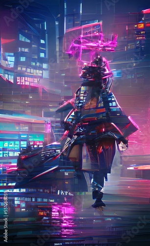 Samuray cyberpunk photo