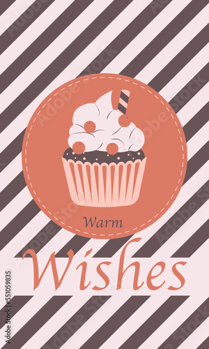 Christmas cupcake card vintage Wishes