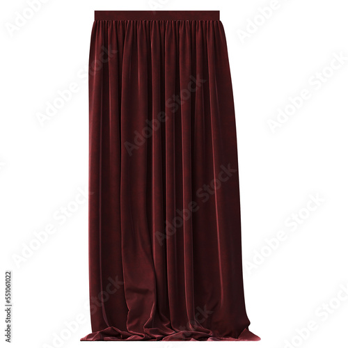 curtain isolated on a transparent background, interior furniture, 3D illustration, cg render