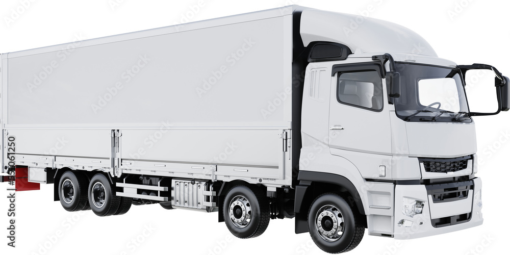 cross view of Cargo truck for make mockup isolated on empty background