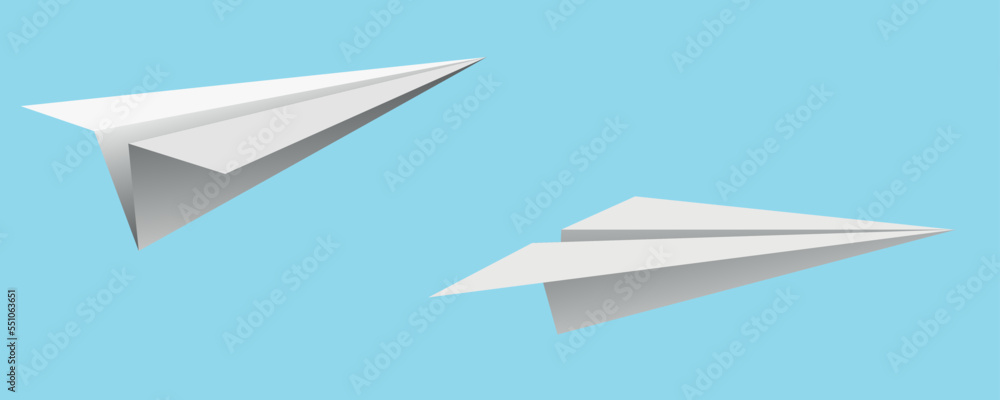 Airplane made of white paper. Airplane vector illustration Airplane made of white paper. Airplane vector illustration