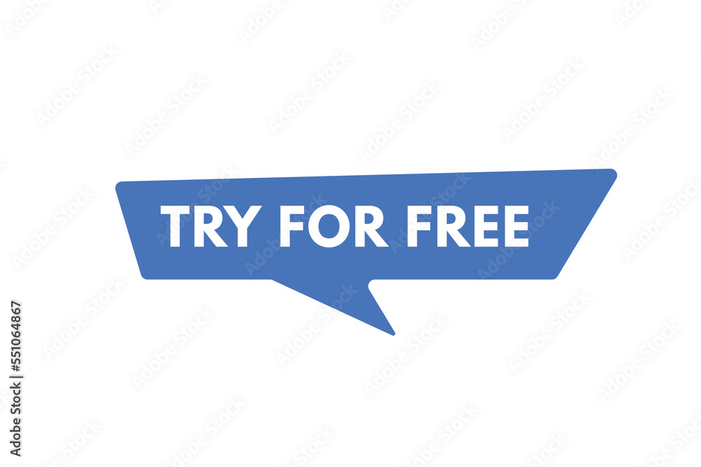 try for free text Button. try for free Sign Icon Label Sticker Web Buttons
