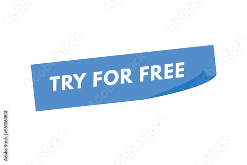 try for free text Button. try for free Sign Icon Label Sticker Web Buttons 