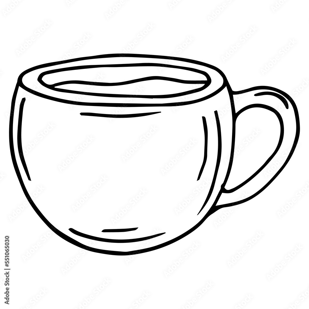 Cup of coffee sketch drawing vector isolated Cup of coffee sketch drawing vector isolated